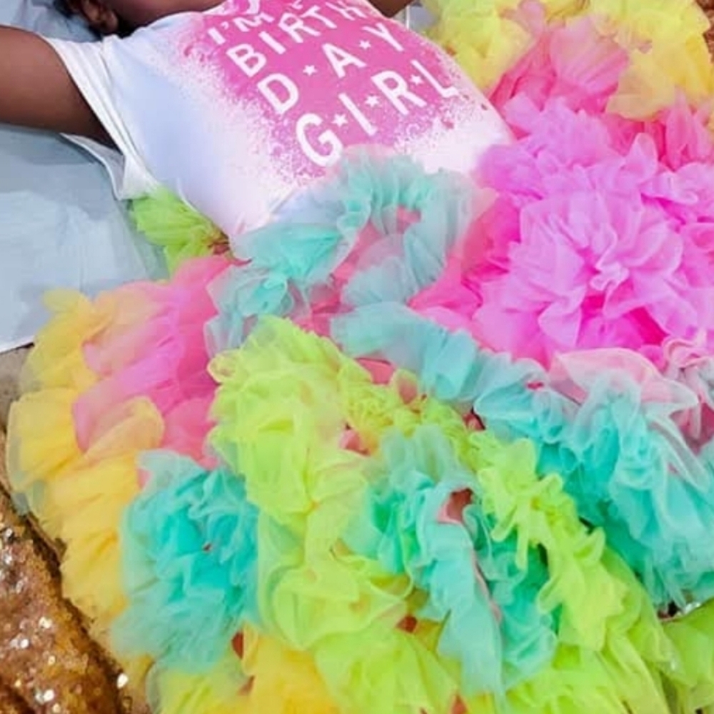 Ruffled colorful skirt